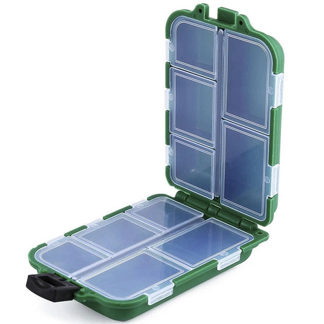 10 Compartments Storage Case Box Plastic Fishing Lure Hook Bait  Small Accessory Box Square Fishhook Box Outdoor essential
